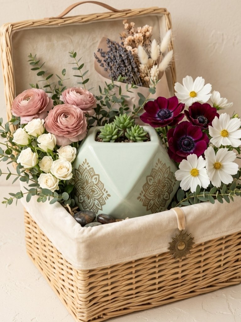 Vintage Geometric Mandala Ceramic Planter Image 2
