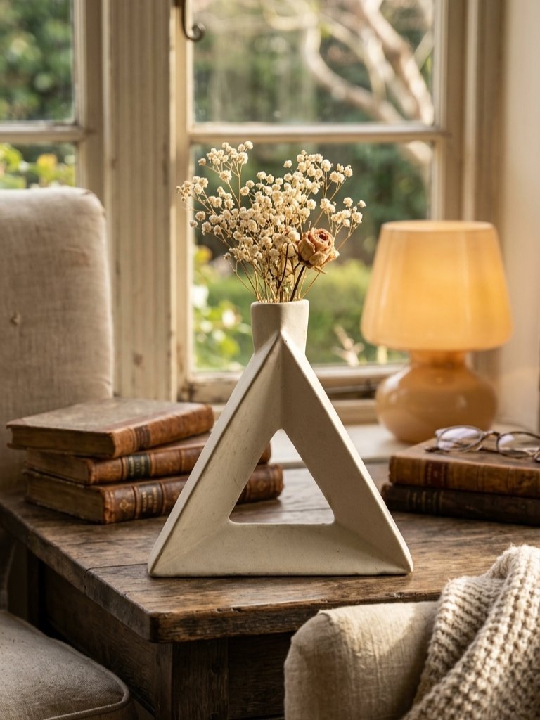 Abstract Architectural Triangle Ceramic Vase Image