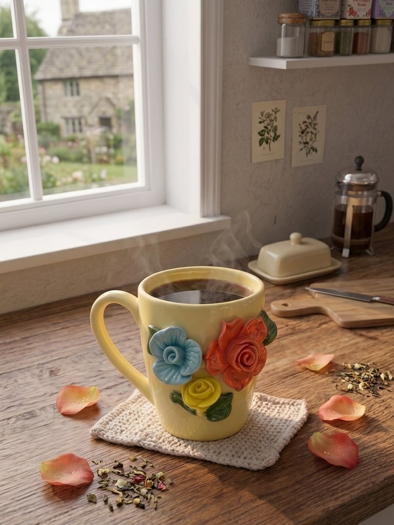 BloomCraft 3D Floral Ceramic Mug Image