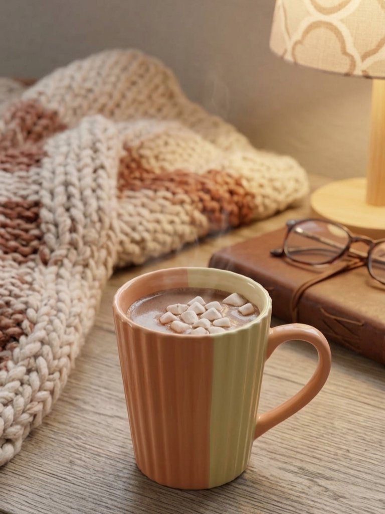 Blush Duo Ribbed Ceramic Mug Image