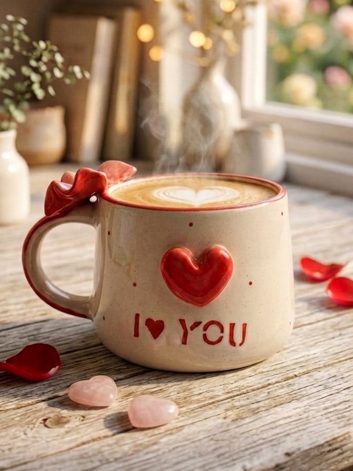 Bow & Heart Ceramic Mug Image