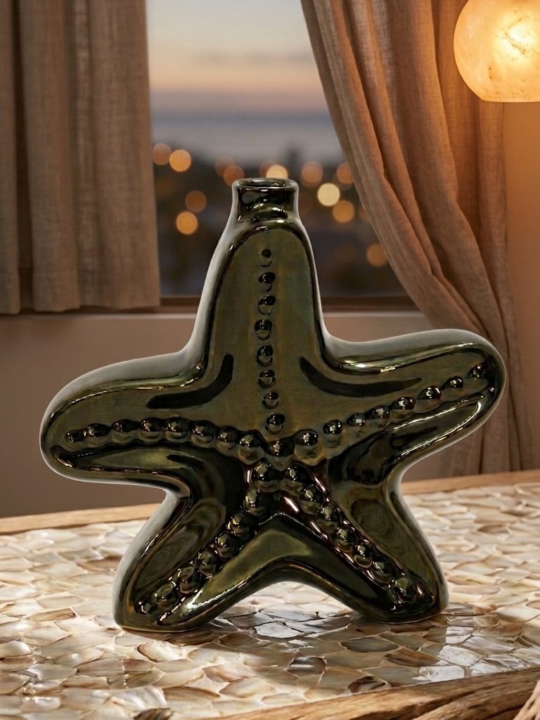 Coastal Starfish Ceramic Vase Image