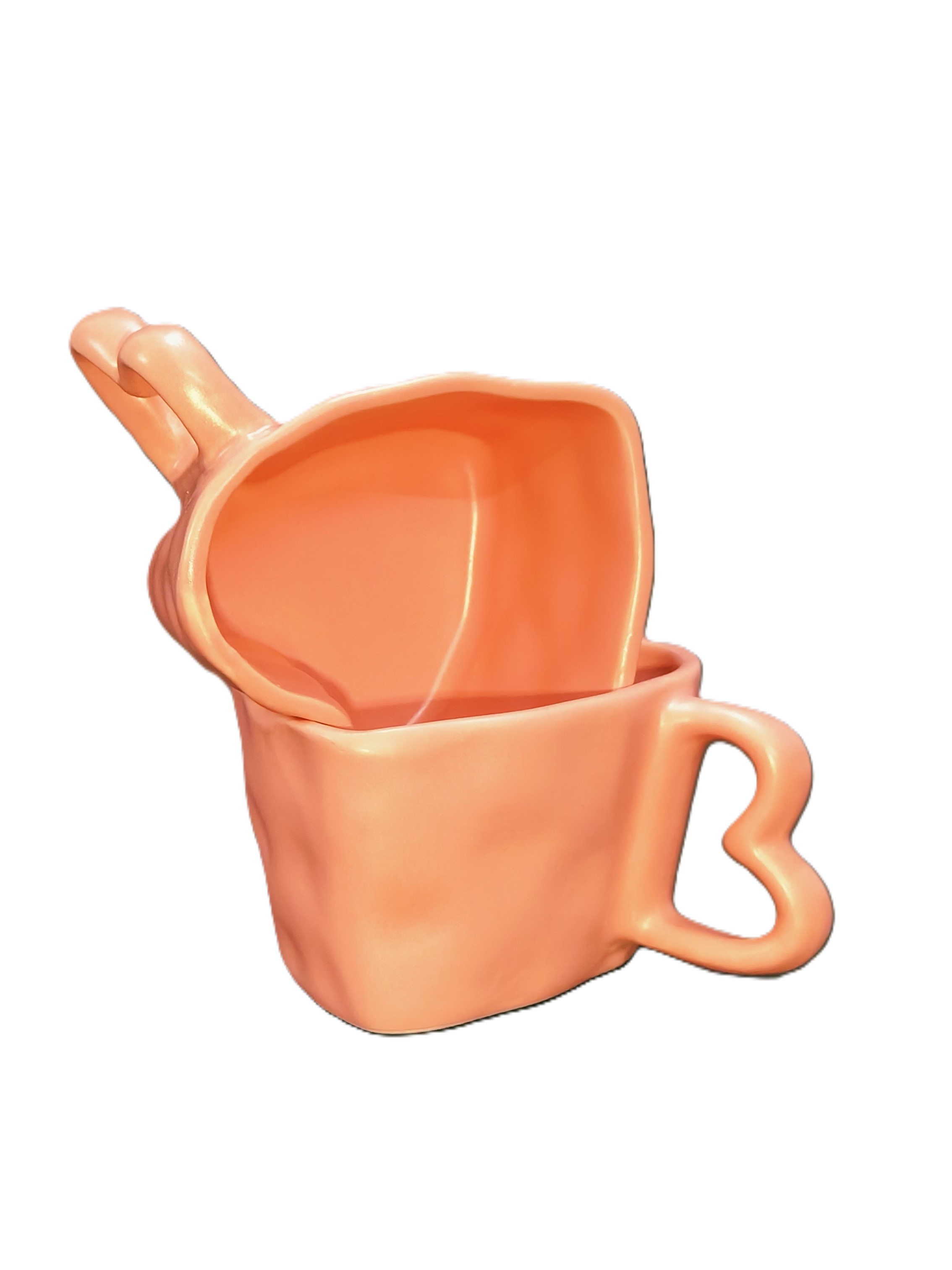 Blush Heart Handle Ceramic Mug Image