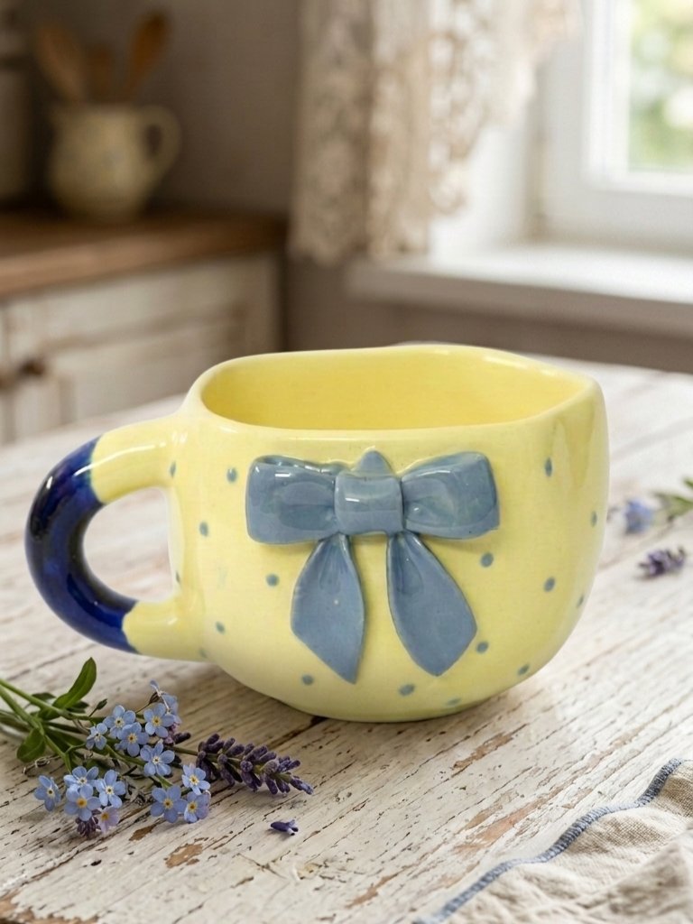 Pastel Bow Charm Ceramic Mug Image