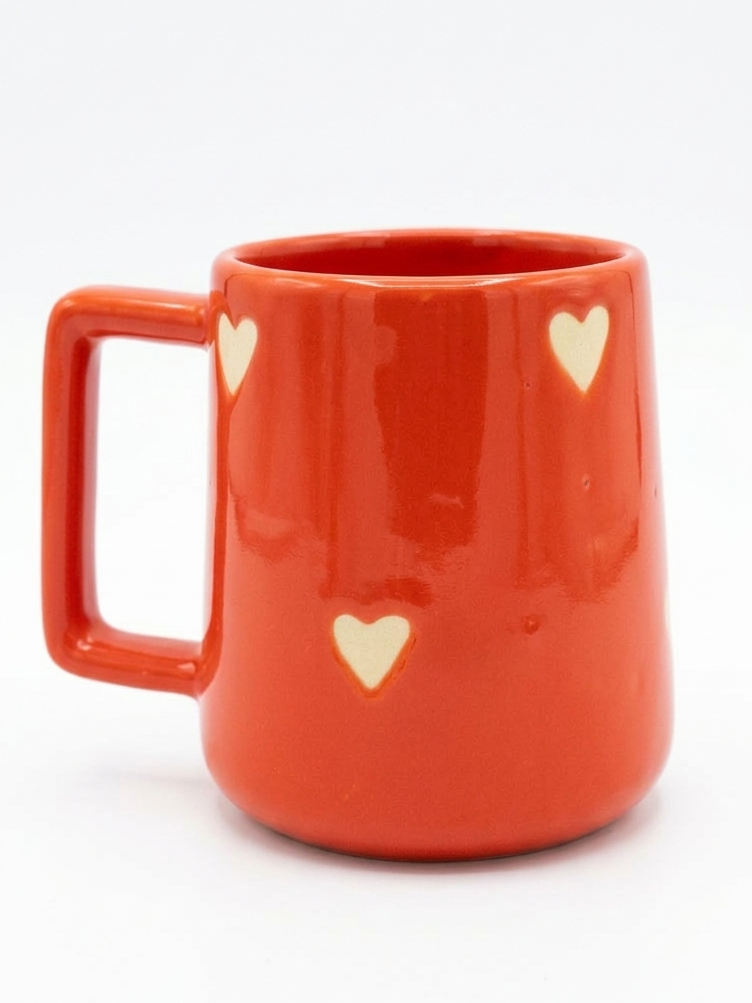 Red Heart Ceramic Coffee Mug Image