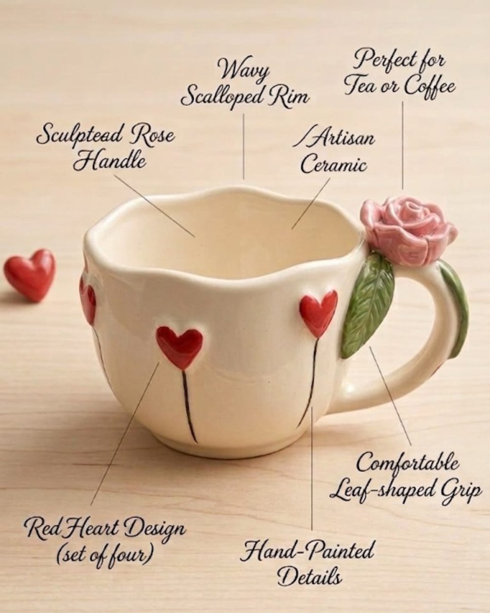 Rose Handle Ceramic Mug Image