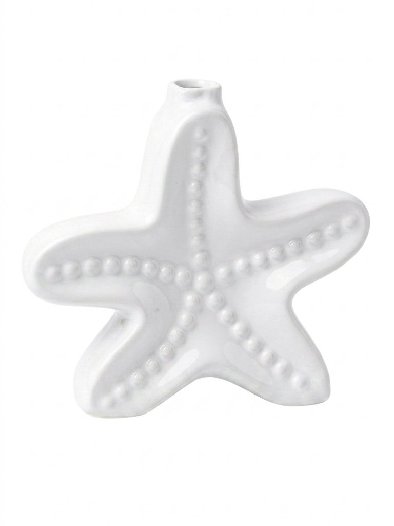 Vintage Coastal Starfish Ceramic Bud Vase Image