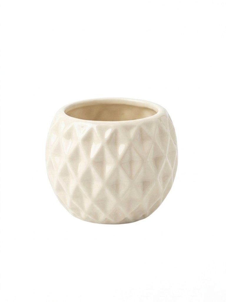 Vintage Diamond Textured Ceramic Planter Image